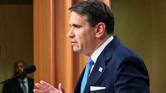 US Deputy Attorney General Todd Blanche speaks during a press conference at the US Department of justice on January 30, 2026 in Washington. (AFP)