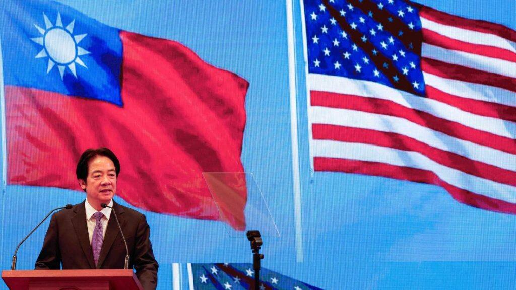 Taiwan's President Lai Ching-te speaks at a press conference on the latest round of economic talks with the U.S., in Taipei, Taiwan, February 3, 2026. REUTERS/Ann Wang