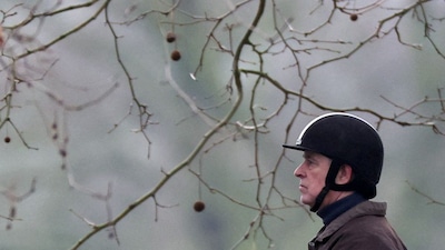 : Andrew Mountbatten-Windsor rides a horse in Windsor Great Park, near Royal Lodge, in Windsor, Britain. (Reuters)