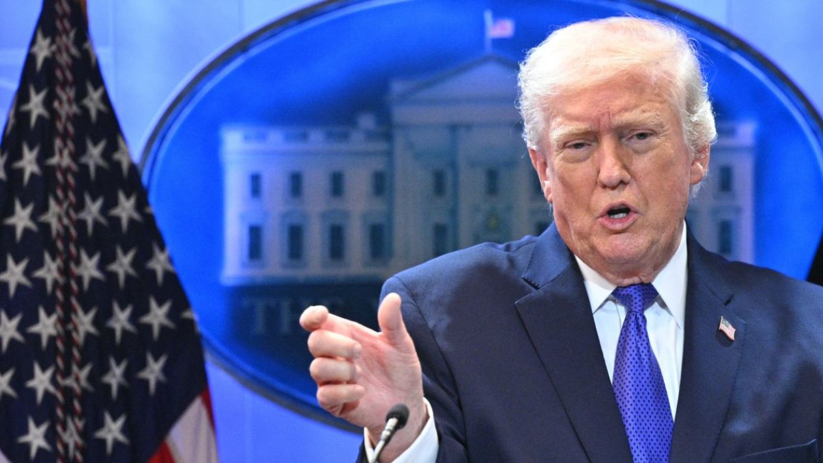 US President Donald Trump speaks during a press conference in the Brady Press Briefing Room of the White House in Washington, DC, on February 20, 2026.
US President Donald Trump speaks during a press conference in the Brady Press Briefing Room of the White House in Washington, DC, on February 20, 2026.