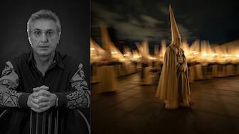 L-R: Image of Athanasios Maloukos,  Holy Week processions of Zamora, Spain. PHOTO ©️ ATHANASIOS MALOUKOS