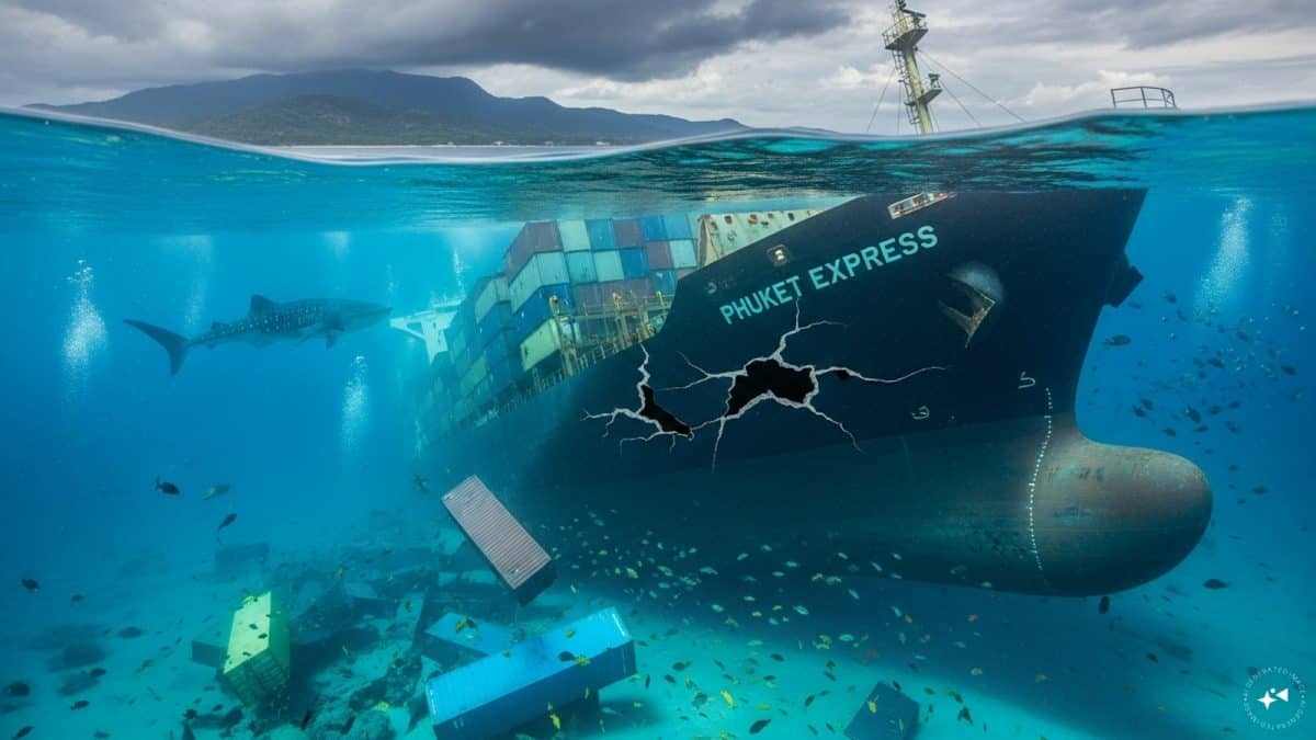 Watch | Container ship carrying 290 containers sunk off the coast of Phuket