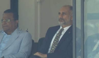 ICC CEO Sanjog Gupta was spotted at Pakistan's opening game in Colombo. Image: X