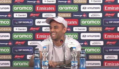 Suryakumar Yadav will be facing questions from reporters on the eve of the T20 World Cup final against New Zealand. Image: BCCI