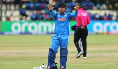 Vaibhav Sooryavanshi is likely to be fast-tracked to the senior team after his heroic knock in the final and his earlier exploits. Image: ICC