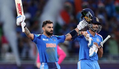 Virat Kohli has always rescued India when the target is 160 or more in T20 World Cups. Image: Reuters