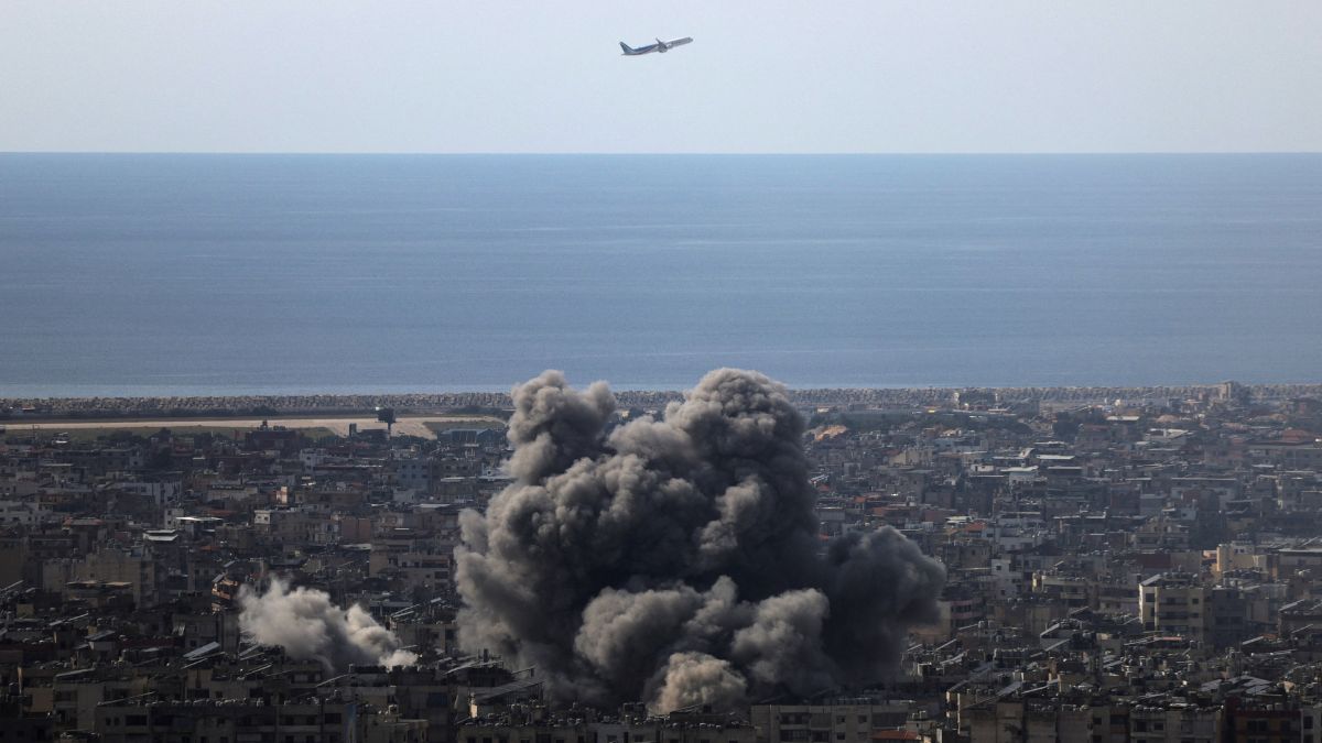 An airplane flies as smoke rises after an Israeli strike on Beirut's southern suburbs, following an escalation between Hezbollah and Israel amid the US-Israeli conflict with Iran, Lebanon, March 6, 2026. Reuters An airplane flies as smoke rises after an Israeli strike on Beirut's southern suburbs, following an escalation between Hezbollah and Israel amid the US-Israeli conflict with Iran, Lebanon, March 6, 2026. Reuters