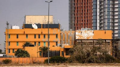 The US embassy headquarters in Iraq is pictured in Baghdad’s fortified “Green Zone” on March 8, 2026. AFP