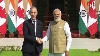 Prime Minister Narendra Modi meets Canadian Prime Minister Mark Carney. 