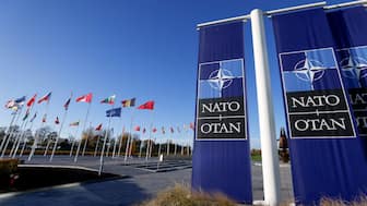Flags fly outside NATO headquarters in Brussels, Belgium, November 16, 2022. Reuters