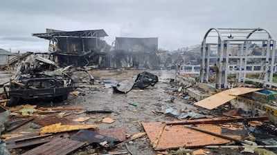 Debris lie at the site of a drug rehabilitation hospital destroyed in what the Taliban said was a Pakistani air strike in Kabul, Afghanistan, on Wednesday. Reuters