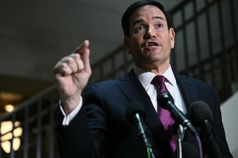 US Secretary of State Marco Rubio arrives to brief House and Senate leaders on US military action in Iran, at the US Capitol in Washington, DC, on March 2, 2026.  (AFP)