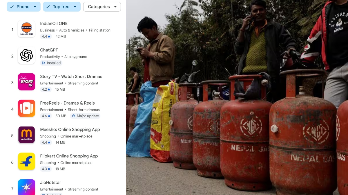 IndianOil app surpasses ChatGPT on Play Store as West Asia war hits LPG supplies IndianOil app surpasses ChatGPT on Play Store as West Asia war hits LPG supplies