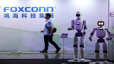 Taiwan’s Foxconn bets on AI server boom for 2026 growth as geopolitical volatility clouds outlook. (File/ AFP)