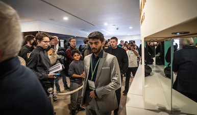 D Gukesh has now lost three matches against Nodirbek Abdusattorov after committing unexpected blunders. Image: Prague Chess Masters 2026
