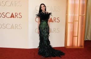Moore delivered one of the evening’s most dramatic fashion moments in a richly textured gown that combined colours with striking detailing. File photo/ AFP