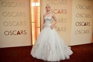 Fanning channelled vintage Hollywood style in a romantic gown with delicate detailing, continuing her reputation for fairytale-like red-carpet fashion. File photo/ AFP