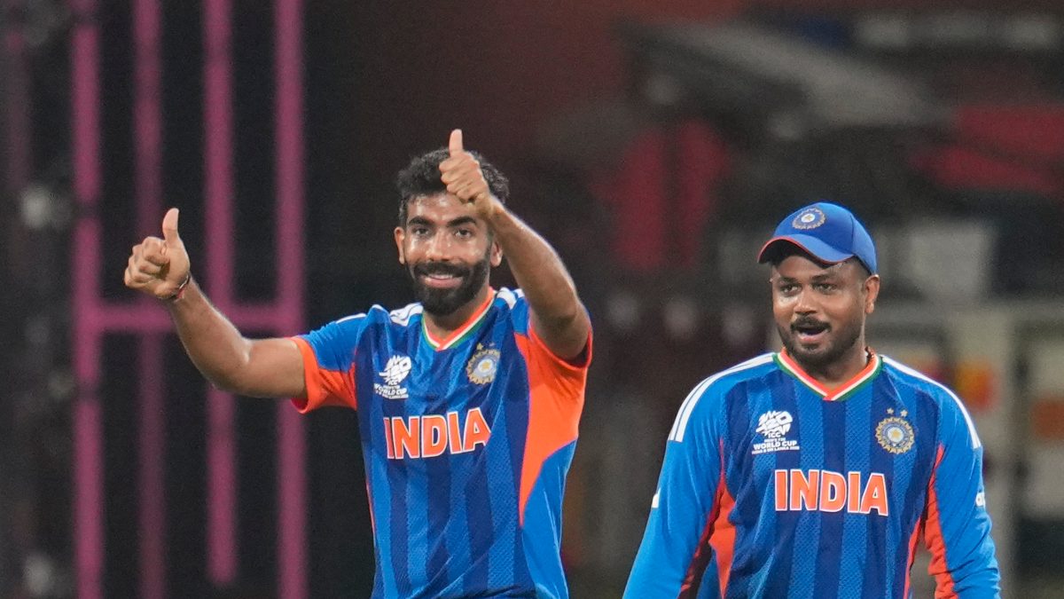 Sanju Samson and Suryakumar Yadav said Jasprit Bumrah should have won the Player of the Match award against England. Image: PTI
Sanju Samson and Suryakumar Yadav said Jasprit Bumrah should have won the Player of the Match award against England. Image: PTI
