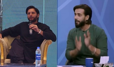 In a rare admittance, Pakistan legends have hailed Team India and its growing dominance. Images: PTI/Tamasha Sports/X
