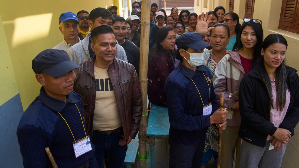 Nepalese people stand in a queue to cast their vote at a polling station for the parliamentary election in Kathmandu, Nepal, Thursday, March 5, 2026. (AP Photo/Niranjan Shrestha)
Nepalese people stand in a queue to cast their vote at a polling station for the parliamentary election in Kathmandu, Nepal, Thursday, March 5, 2026. (AP Photo/Niranjan Shrestha)