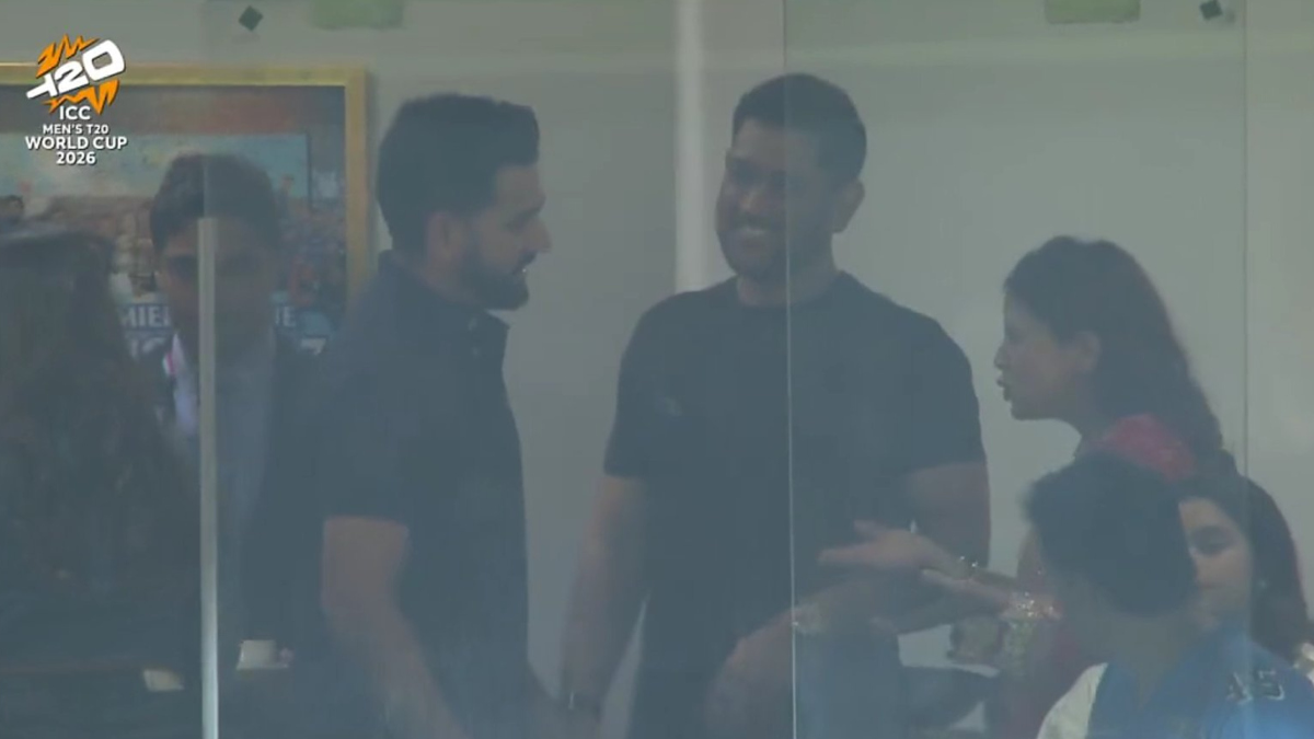 India vs England Semi-Final: Rohit Sharma, MS Dhoni Cheer for Men in Blue at Wankhede Stadium