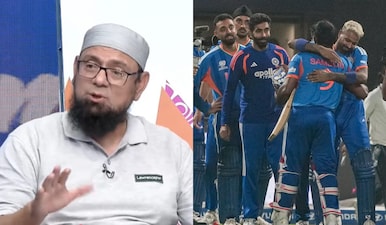 Saqlain Mushtaq said ICC is Indian Cricket Council before India face West Indies in the must-win match. Images: Tapmad/YouTube/PTI