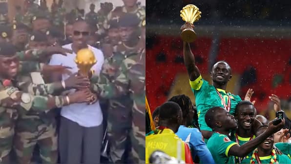 Senegal coach takes AFCON trophy to military base after CAF verdict (video)