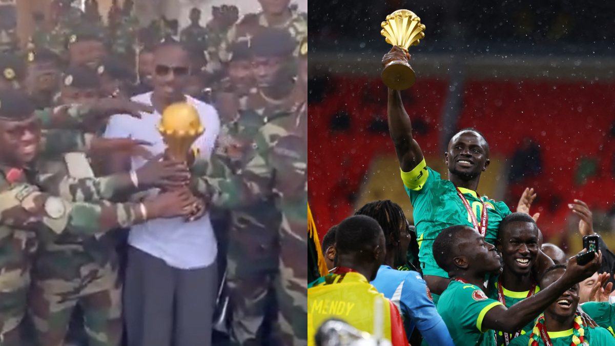 Senegal coach takes AFCON trophy to military base after CAF verdict (video)