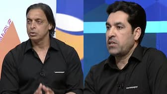 Shoaib Akhtar and Umar Gul claimed that home support and Ahmedabad 'bad luck' could backfire against India in the T20 World Cup final. Images: Game on Hain show/YouTube

