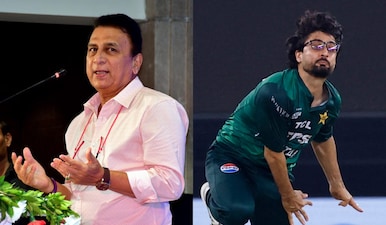 Sunil Gavaskar has accused Sunrisers Leeds of acting against India's interest by bidding for Abrar Ahmed in The Hundred Auction. Images: PTI/Reuters
