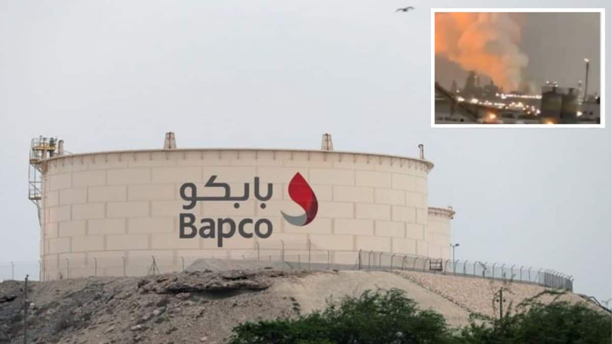 Iran strike hits Bahrain’s biggest oil refinery Bapco, thick smoke seen over site | Watch