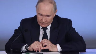 Russian President Vladimir Putin health fears grow after leaked video shows him coughing and spluttering. Image courtesy: X