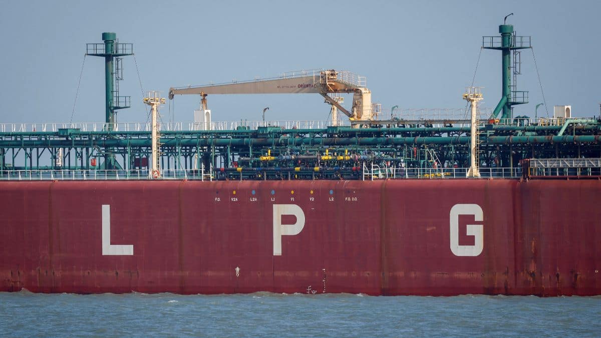 An Indian liquefied petroleum gas (LPG) carrier, Shivalik, arrives at Mundra Port via the Strait of Hormuz, amid the US-Israel conflict with Iran, in Gujarat, India, March 16, 2026. Reuters