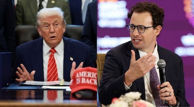 US President Donald Trump and Anthropic CEO Dario Amodei. Image Credit: Reuters 