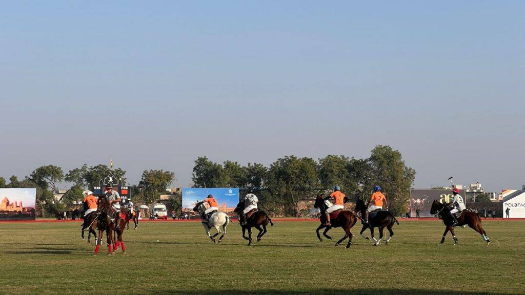 Atharv Singh Chauhan (extreme right), can be seen during the Maharaja Sardar Singh Cup match at the Maharaja Gaj Singh Sports Foundation Polo Ground in Jodhpur, Rajasthan on December 29, 2025. Anmol Singla/Firstpost