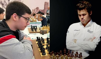 Magnus Carlsen was outsmarted by 15-year-old Sina Movahed. X/IM Shahnyan and X/ChessBaseIndia