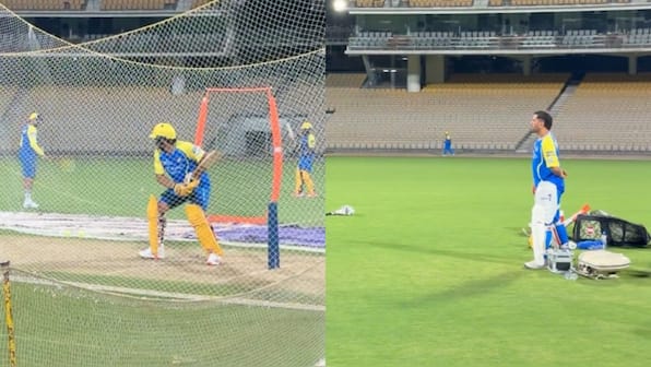 Dhoni drops big hint on CSK Playing XI with viral reaction on Rs 14.2 crore buy's shot in nets