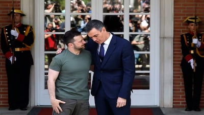 In Madrid, Ukraine's Zelenskyy will sign agreements and hold a joint news conference with Prime Minister Pedro Sanchez. File image/AFP