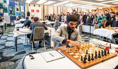 Gukesh is struggling with form at the Prague International Chess Festival. X/PragueInternational