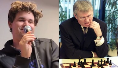 Magnus Carlsen believes elite chess players like normal people can't think too far ahead during chess games. Image: X-Carlsen/Reuters