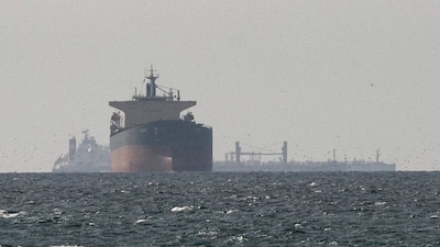  Cargo ships in the Gulf, near the Strait of Hormuz, as seen from northern Ras al-Khaimah, near the border with Oman’s Musandam governance, in United Arab Emirates, March 11, 2026. Reuters/Image used for representational purposes only