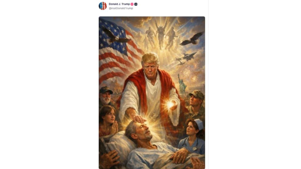 Trump’s now-deleted AI portrayal as Jesus draws ‘blasphemy’ charge from Christian conservatives
