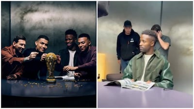 The viral advertisement of the Lego Fifa World Cup advertisement featuring Lionel Messi, Cristiano Ronaldo, Vinicius Jr and Kylian Mbappe may have been filmed using body doubles. Image credit: Lego/@topskillsportuk on X