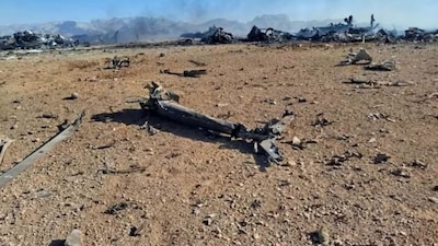 A still image purporting to show U.S. aircraft destroyed during the U.S. mission to find a stranded airman in Iran, the Revolutionary Guards said according to Iranian media, amid the U.S.-Israeli conflict with Iran, in Isfahan, Iran, released on April 5, 2026. - Reuters 