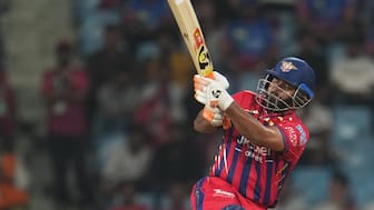 Rishabh Pant opened alongside Mitchell Marsh during Lucknow Super Giants' season-opening game against Delhi Capitals in Lucknow on Wednesday. AP