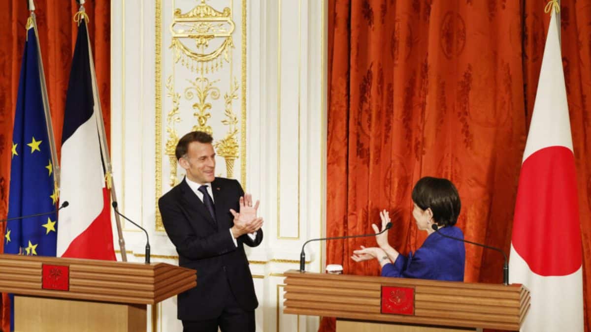 Watch: Macron and Takaichi strike Dragon Ball pose after press meet, internet calls it ‘peak diplomacy’