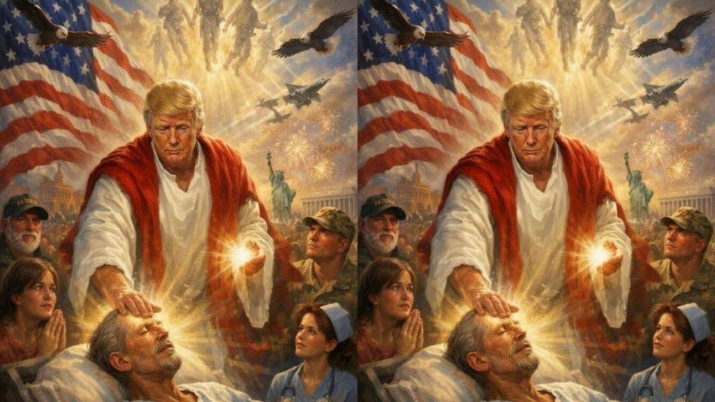 A post on US President Donald Trump's Truth Social account depicts an AI-generated image of himself apparently as Jesus posted on April 12, 2026. Image/Truth Social-@realDonaldTrump