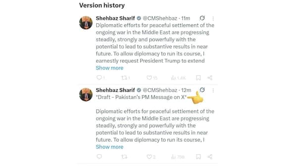 Draft' tag in Pakistan PM Sharif's X post to Trump: Was it written by  someone else? – Firstpost
