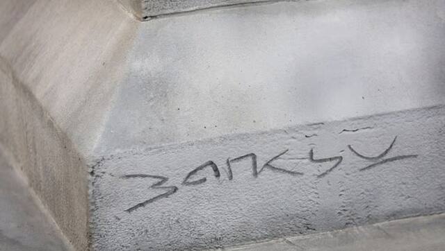 This installation has not been confirmed as a Banksy. The artist usually does so by putting up images of his installations on Instagram. Image courtesy: X