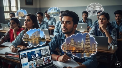 AI-generated representational image shows that India's best engineering talent dreams of working in the West. The data proves it.